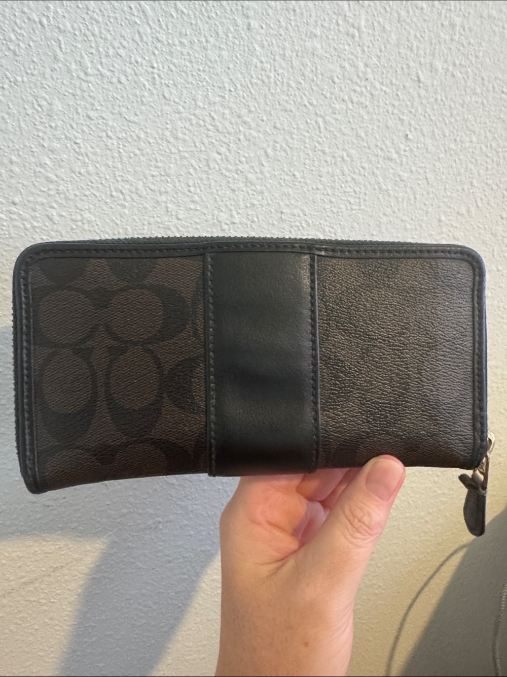 Coach Brown and Black Logo Zip Wallet - Picture 3 of 10